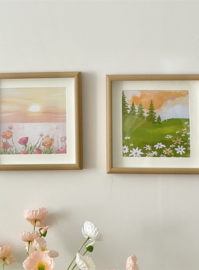 画框ins风落日装饰品摆件