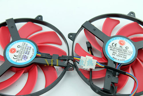 ATI新款全新店铺三包 HD7990 显卡双叶 红色吊框风扇 四线温控 - 图1