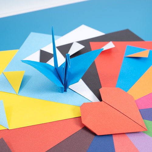 彩色15厘米正方形双面双色不同色纯色幼儿园儿童手工折纸叠纸卡纸 - 图0