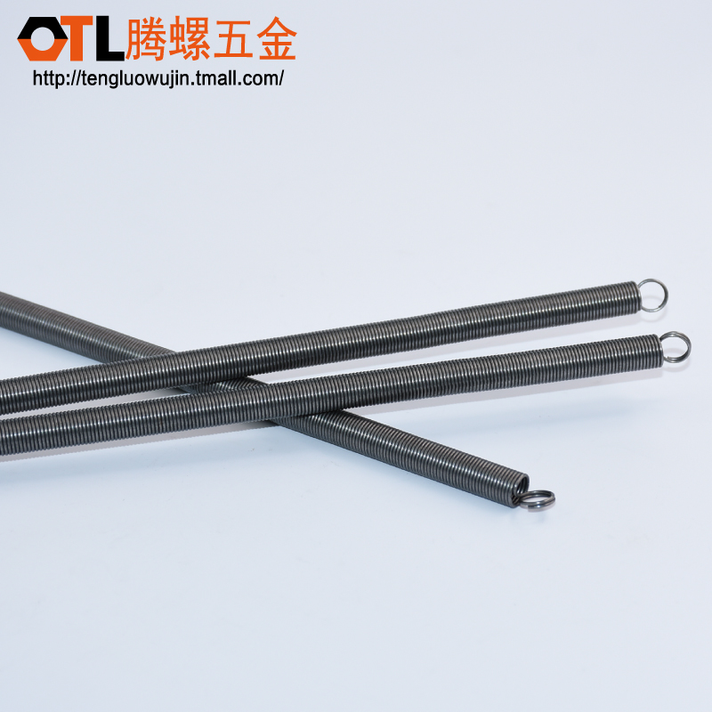 高强拉簧 1.6/1.8/2毫米弹簧钢 双圈L型拉簧 钢丝拉簧 拉力弹簧 - 图1