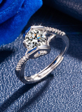 时尚简约白金色可调节女款戒指女一克指环