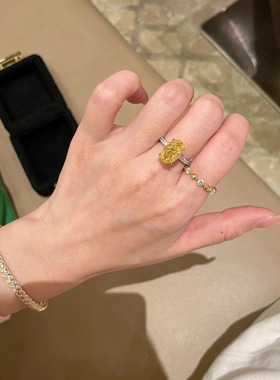 S925纯银轻奢高级感超闪蛋型黄钻