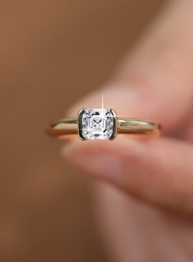 小众设计方钻宝塔戒指简约时尚轻奢方形极简女士戒指