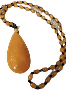 树脂仿蜜蜡长款吊坠项链2021新品
