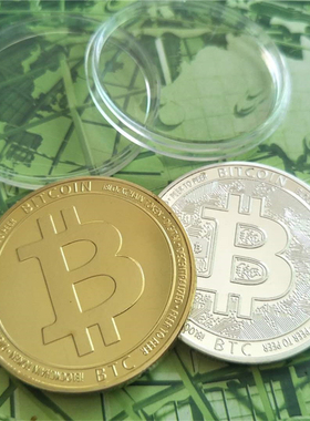 包邮新款比特B镜面款纪念币Bitcoin实物硬币纪念章国外硬币数字币
