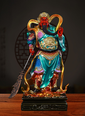 铜彩韦陀伽蓝神像迦蓝关公佛像
