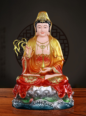 铜彩观世音菩萨阿弥陀佛药师佛像