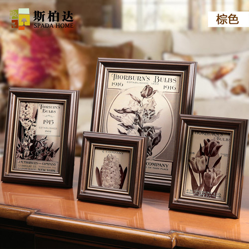 相框摆台美式复古创意定制框架纪念册七寸打印儿童洗照片做成相框 - 图1