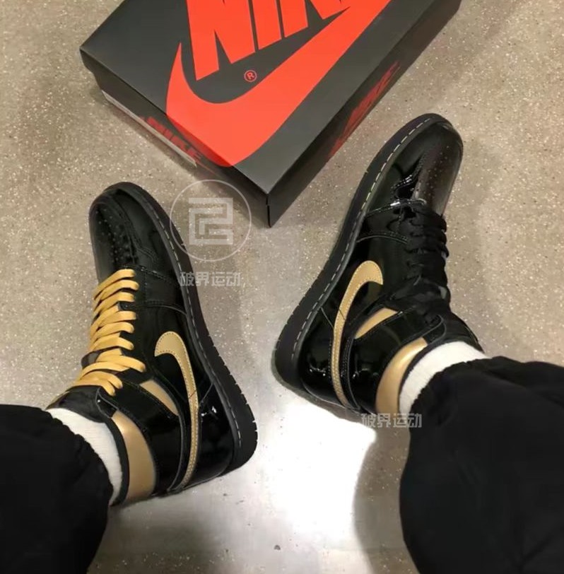 现货Air Jordan 1 OG AJ1 Black Gold 黑金 漆皮篮球鞋555088-032