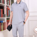 Yu Zhaolin Bộ đồ thể thao trung niên và ngắn tay phù hợp với áo sơ mi nam mùa hè áo thun quần cotton hai dây phù hợp với bố - Thể thao sau quần áo thể thao lining Thể thao sau