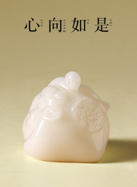 天然真品德化陶瓷金蝉招财摆件装饰招财件福禄客厅玄关金蝉摆件
