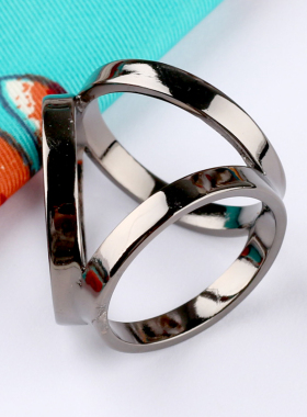时尚纯铜三环丝巾扣环围巾扣高档两用披肩打结高级感90蝴蝶结方巾