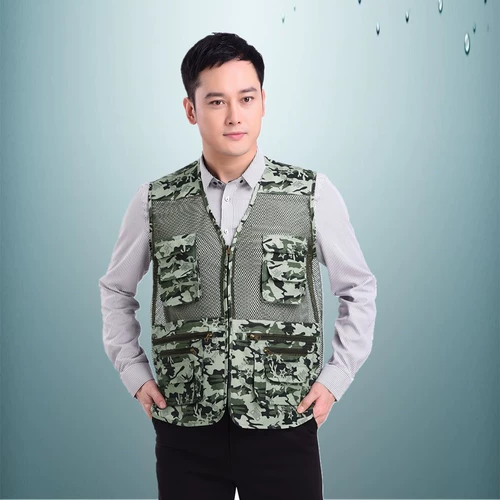 Дорожный мужской тонкий жилет для отдыха, для среднего возраста
