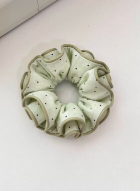 RAFF小清新波点双层大肠发圈