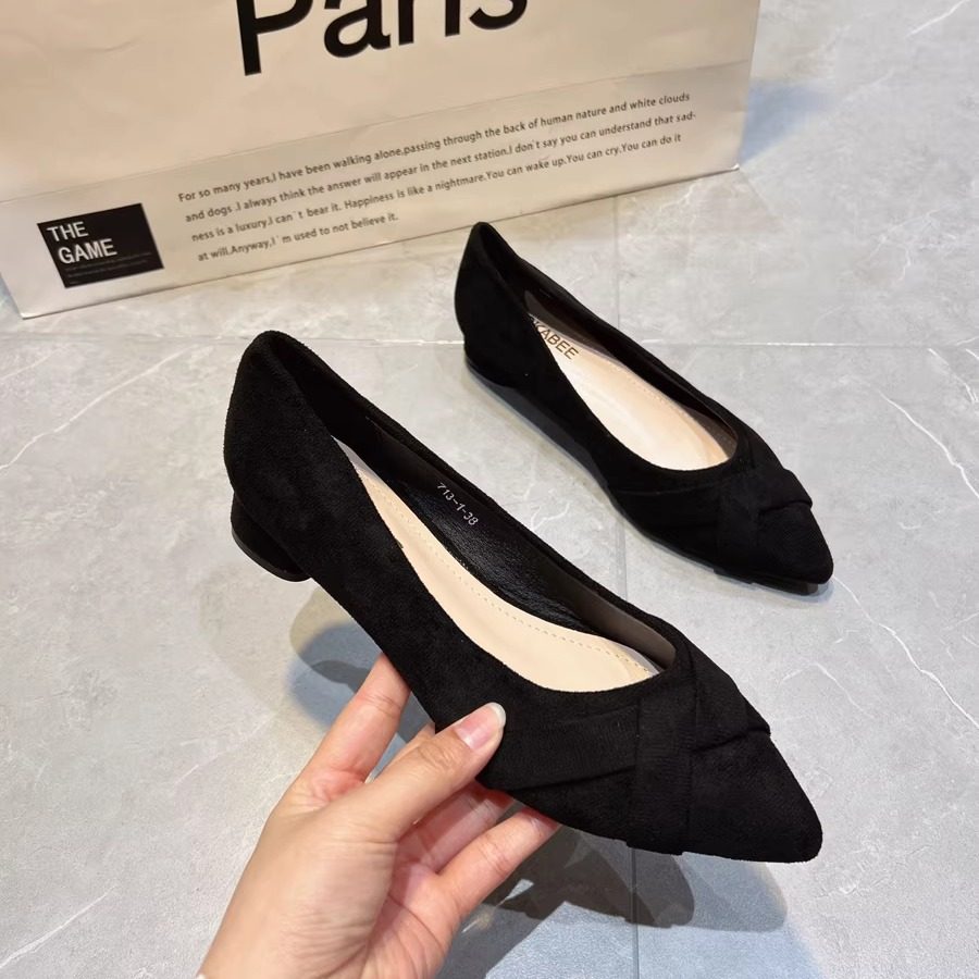 黑色粗跟3厘米小跟鞋低跟单鞋女2025春款工作鞋百搭大码职业高跟,淘宝优惠券,粉丝福利购,淘宝优惠卷