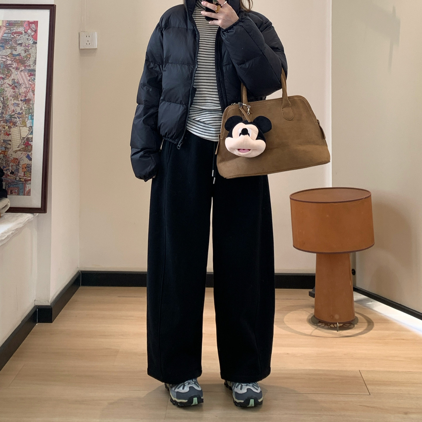 Omang桃喜 小个子加绒加厚弯刀卫裤女秋冬松紧腰显瘦休闲运动裤潮,淘宝优惠券,粉丝福利购,淘宝优惠卷