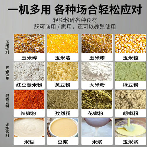 三叶品牌加大180-66型五谷杂粮家用商用磨粉磨浆机研磨机粉碎机 - 图1