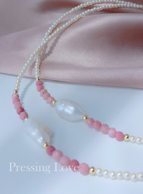 P.Love巴洛克珍珠纯银天然石项链