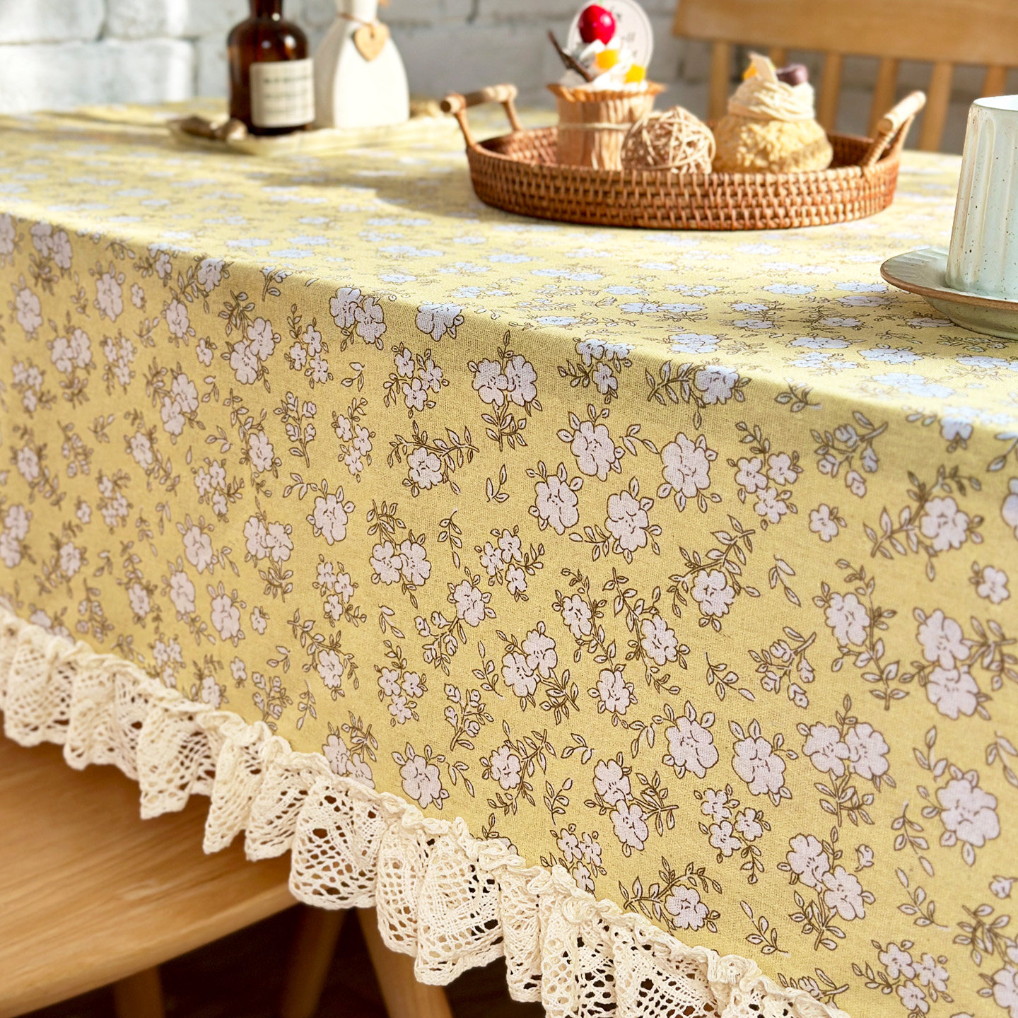 复古田园餐桌布美式乡村荷叶边茶几圆桌民宿咖啡清新原木野餐露营,淘宝优惠券,粉丝福利购,淘宝优惠卷