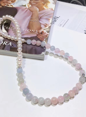 香港正生正品天然粉水晶手链女款轻奢小众设计感手链