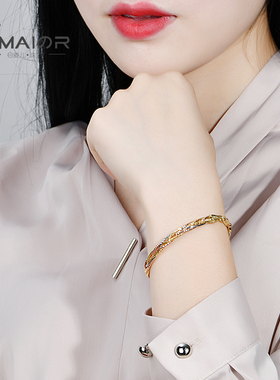 s925纯银手环女意大利镭射闪光