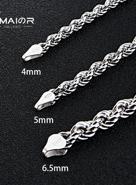 潮男风范3d超轻太空银多规格项链