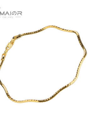 三色入波浪纹小众个性纯银手镯