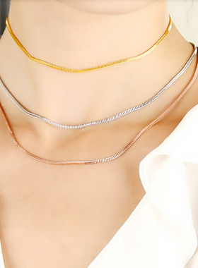 珠宝控必入可调节银项链女