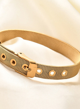 欧美跨境新款10mm简约时尚DIY手表带皮带个性不锈钢手镯表带批发