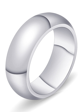 欧美跨境时尚不锈钢简约时尚6MM戒指百搭可激光Logo三色指环批发