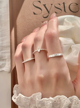 甜美精致百搭戒指女ins风小众设计感蝴蝶开口指环小清新食指戒潮