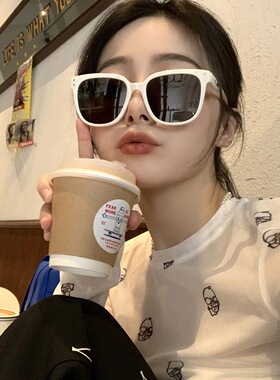 2026新款白色墨镜女高级感大脸显瘦夏季海边防紫外线近视太阳镜男