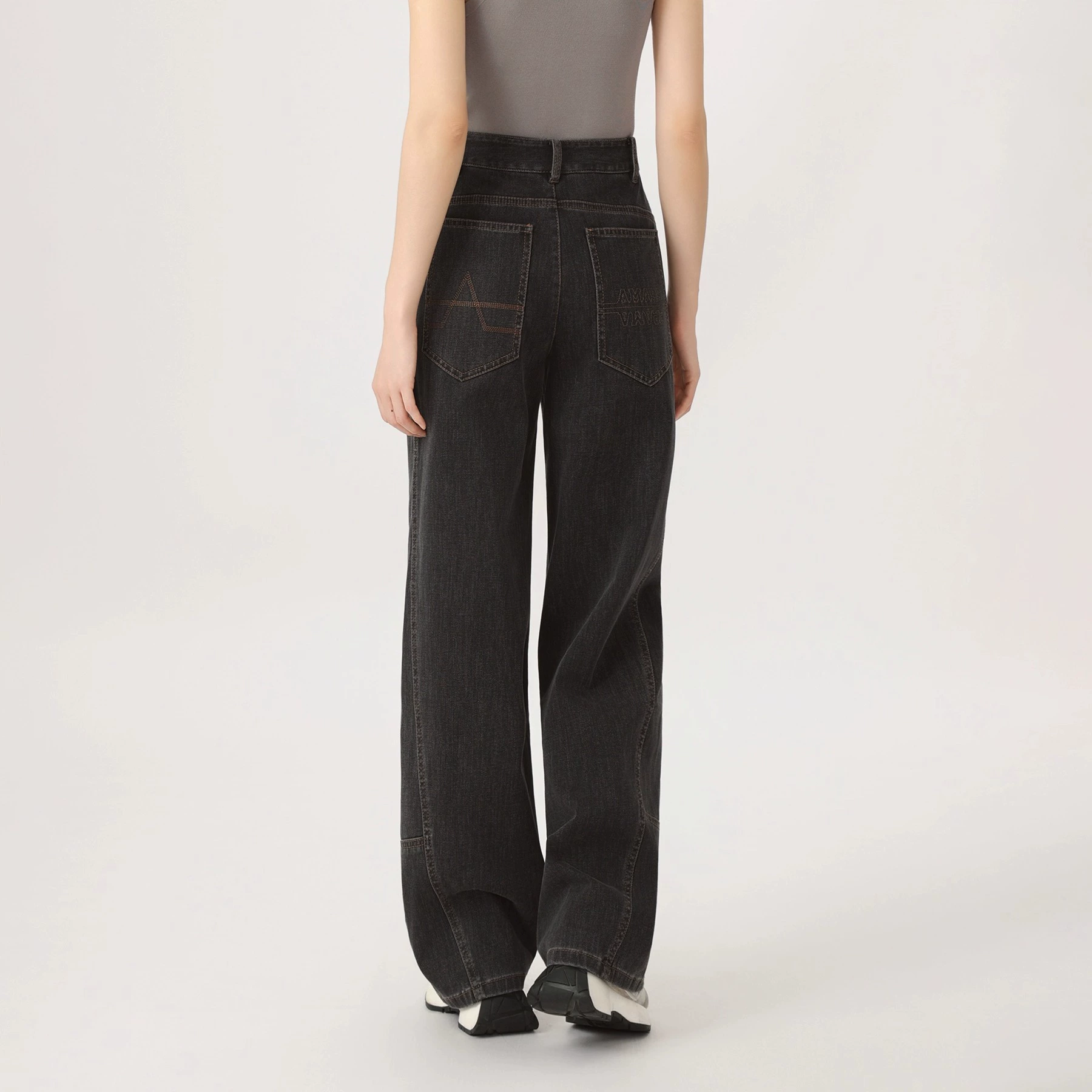 阿玛施女装商场同款2025新款直筒牛仔裤宽松弯刀裤休闲长裤510032 - 图1