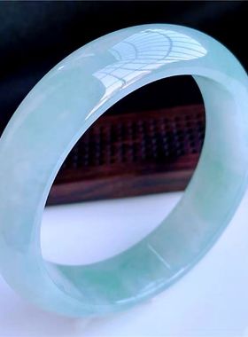 【带证书】缅甸天然翡翠玉镯子冰糯种翡翠玉手镯子女浅绿蓝色粉色