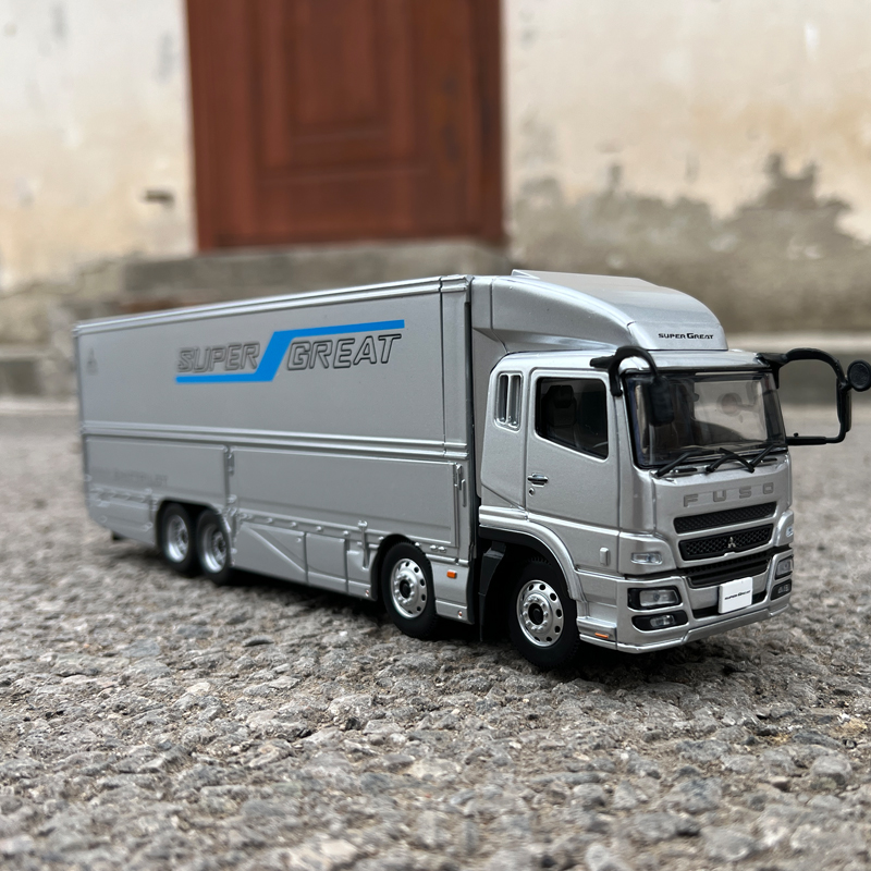 原厂厢式卡车模型1/43三菱货柜车模FUSO SUPERGREAT汽车合金摆件-图0