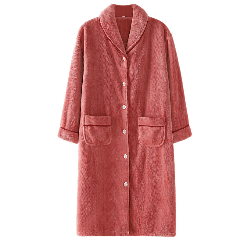 睡袍女冬季加绒加厚发热法兰绒大码2024年新款中长款睡裙冬天浴袍,淘宝优惠券,粉丝福利购,淘宝优惠卷