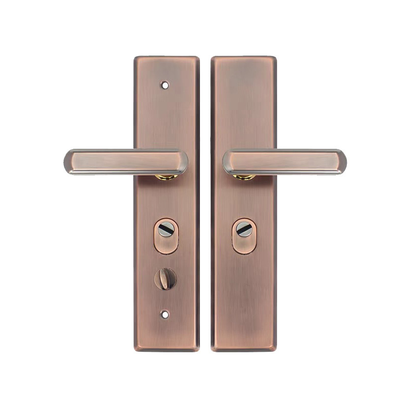 加厚防盗门铁面板把手多功能通用型红古铜色拉手双开门对开门锁具,淘宝优惠券,粉丝福利购,淘宝优惠卷