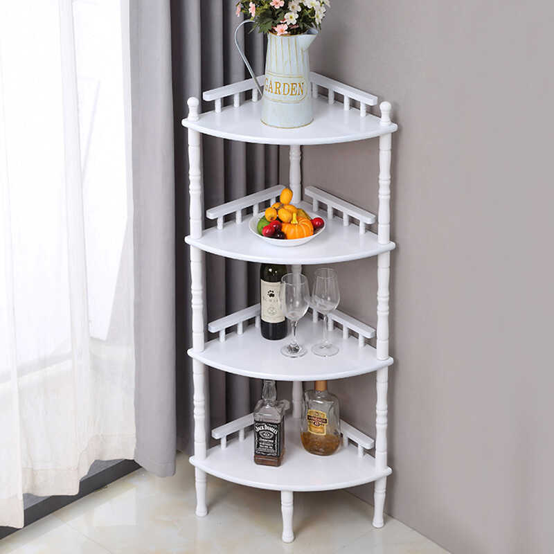 转角柜客厅墙角柜三角形置物架现代简约实木三角架拐角柜书架收纳 - 图1