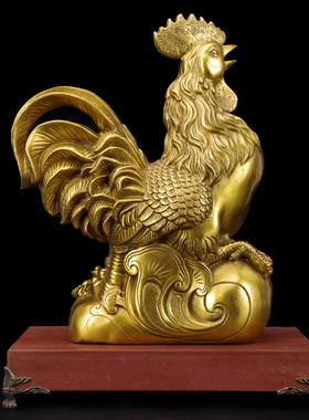 吉祥纯铜金鸡家居客厅工艺品