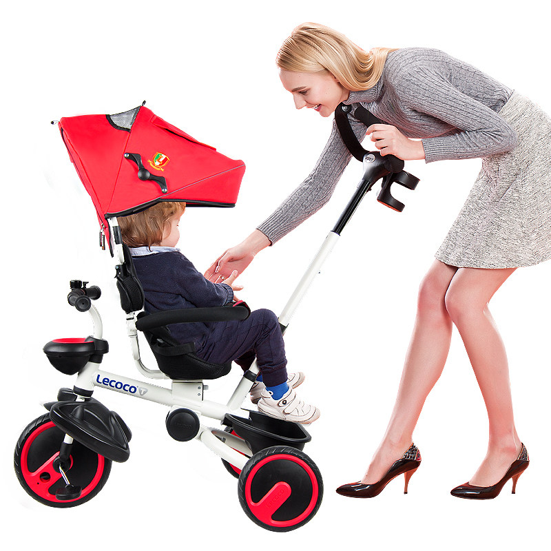 lecoco乐卡折叠儿童三轮车1-3岁脚踏车宝宝自