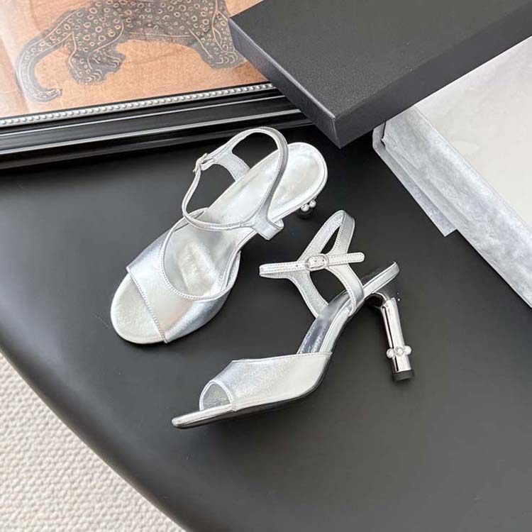 2025春夏新款小香风一字带凉鞋女露趾高跟搭扣外穿时尚百搭女鞋,淘宝优惠券,粉丝福利购,淘宝优惠卷