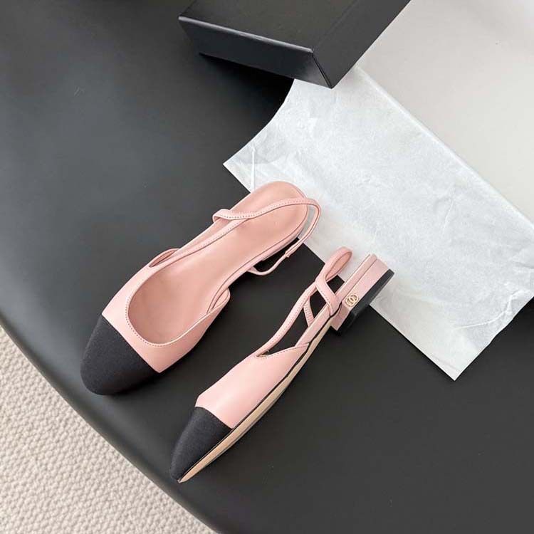 2026春季新款小香风单鞋女平底真皮拼色浅口时尚舒适百搭粗跟凉鞋,淘宝优惠券,粉丝福利购,淘宝优惠卷