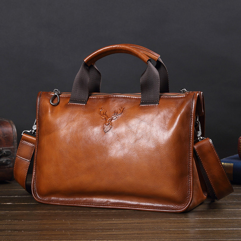 牛皮编织男士休闲复古单肩斜挎包包 venera温尼啦男士包袋