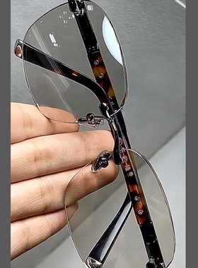 高档冰糖色天然水晶石镜东海水晶太阳镜男石头眼镜方圆款大镜片