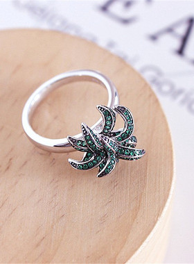 僵硬猫女纯银法式树植物