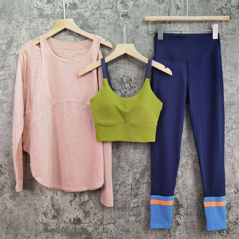 C.Cya高端颜值瑜伽套装女休闲上衣健身速干吊带拼色打底裤三件套,淘宝优惠券,粉丝福利购,淘宝优惠卷