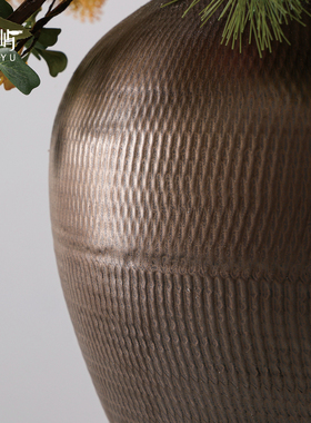 鲲屿新中式禅意仿真花落地摆件