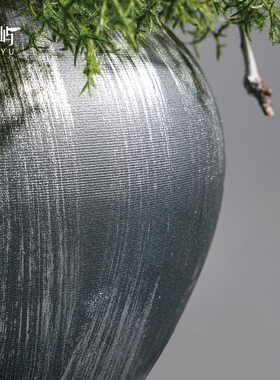 鲲屿绿色仿真花陶瓷花器桌面摆件