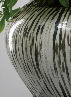 鲲屿新中式仿真绿柳垂景摆件