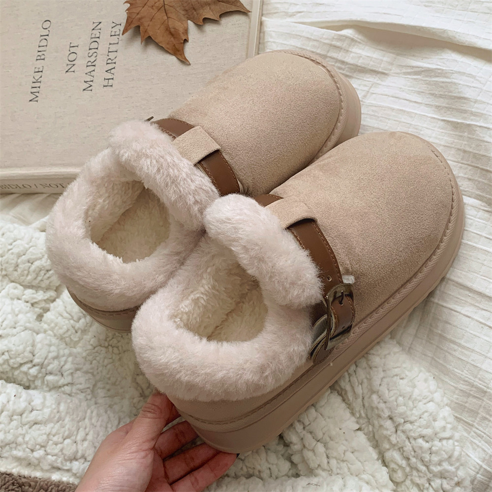 细细条 外穿时尚保暖复古风勃肯鞋女韩版ins潮仿皮带扣冬季雪地靴,淘宝优惠券,粉丝福利购,淘宝优惠卷